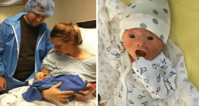 Doctors forced to do emergency cesarean section – dad sees baby’s face and the room falls silent