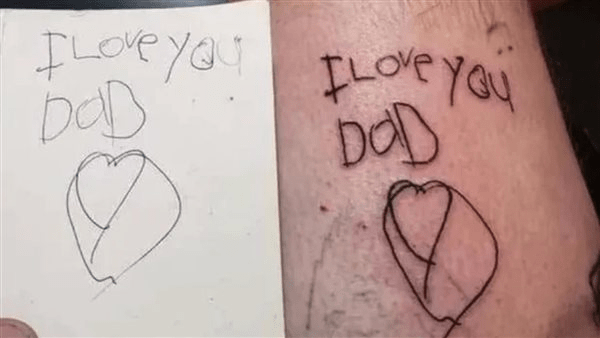 Dad tattoos daughter’s last drawing on himself after she dies of cancer